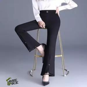 여자 바지 춘추 플레어팬츠 긴 러블리한 고급 트임 레이스 빅사이즈 슬림 인기3