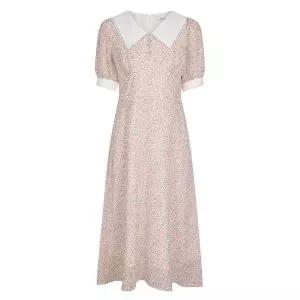 [하프클럽/레코브](레코브) 플라워 카라 반팔 원피스(LC61C5OP511X)