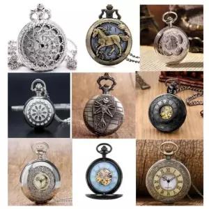 클래식 회중 시계/아날로그/빈티지/휴대용/포켓/워치/선물용/아나로그/목걸이/카페/인테리어/디자인/원형