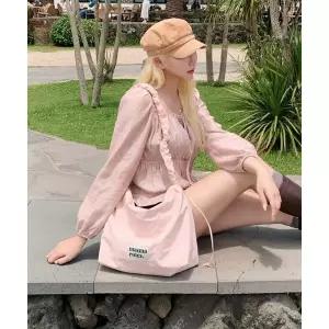 [매장정품] 마스마룰즈 MASMARULEZ Nylon 2way shirring hobo bag_Pink 5014258931