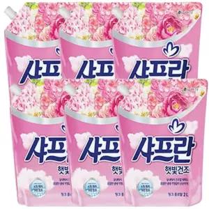 LG생활건강 샤프란 섬유유연제 햇빛건조 핑크플로랄 2L X 6개