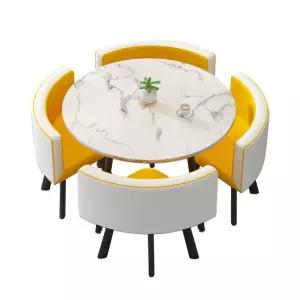 원형식탁세트 4인용테이블 거실가구 세라믹원탁 인테리어 다이닝 공간활용