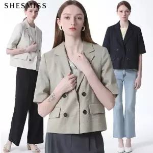 [쉬즈미스][쉬즈미스(SHESMISS)] 더블 버튼 반팔 숏 자켓_17618871_588585