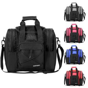 싱글볼용 다피스키 볼링공 가방 - 공 1개와 패딩 홀더가 달린 신발, 포켓 2개로 남성용 볼링화 최대 14사이즈까지 착용 가능