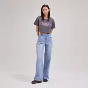 (백화점상품)ANDAR 시그니처 로고 피그먼트 크롭 숏슬리브104440