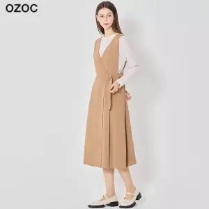 [(OZOC)] 딥 뷔스티에 벨티드 원피스 (택가격 149000원)