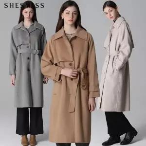 [쉬즈미스][쉬즈미스] 울 블렌디드 벨티드 롱 코트_19019074_588585