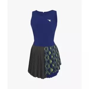 디아도라 Diadora 크로스코트 체크 배색 퍼포먼스 원피스 BLUE 172370