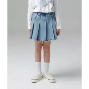 MUSINSA STANDARD KIDS 데님 밴딩 플리츠 스커트 [라이트 인디고] 401627