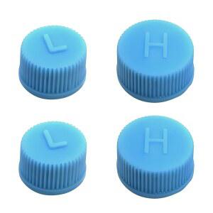 UHANBUT 차량 A/C 밸브 코어 캡, R134a 에어컨 시스템 수리 씰 키트, 누수 방지 고압 및 저압 자동차 캡 교체 세트(4PCS)