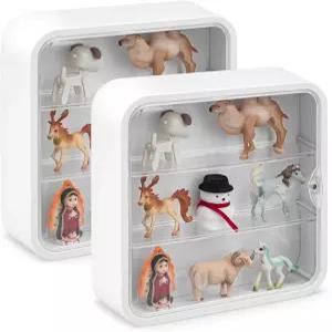 그림용 맹크시 2개 디스플레이 케이스 3단 인형 보관함 벽걸이 투명 상자 먼지 방지 캐비닛 정리함 미니