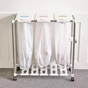 [엠에스리빙]사각 재활용분리수거함 3단(화이트/블랙)