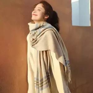남성 체크머플러 여성 두꺼운 겨울 목도리 체크머플러 겨울용품 멀티스카프 겨울목도리