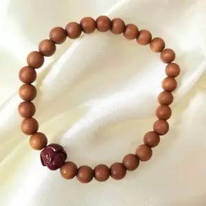 팔찌 패션염주 복숭아나무 연꽃 조각 염주 6mm 염주팔찌 패션염주 불교염주 보리수염주