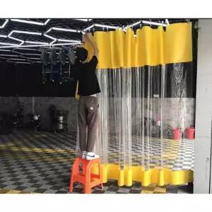 대형 비닐 방수 투명 커튼 자바라 슬라이딩 커텐