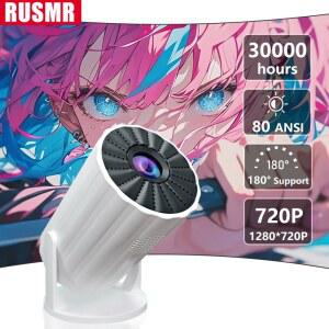 가정용 빔프로젝터 RUSMR RY006 LED 야외용 미니 HD 1080P 모바일 프로젝터 USB 어린이용 초고화질 휴대용