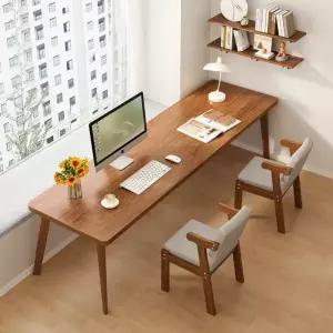 2인용컴퓨터책상1800 원목 게이밍 테이블 좌탁 원목색 거실