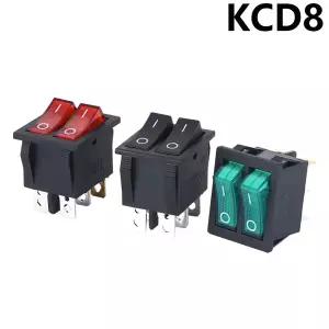 1PCS KCD8 6PIN 16A 250V 20A 125V 이중 조명 스위치 로커 스위치 방수 ON-OFF KCD6 보트 전원