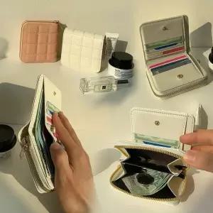 와플퀼팅반지갑 카드명함 지폐 동전 똑딱 미니 스퀘어 반지갑 동전지갑 명함케이스