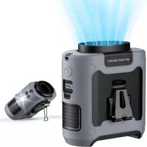 PlanCiTi AI 휴대용 허리 클립 팬 업그레이드된 10000mAh 충전식 배터리 웨어러블 벨트 개인용 16 000RPM