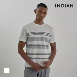 [INDIAN] 스트라이프 라운드 반팔 티셔츠_MIUAS5M3361