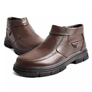 남성 가죽 방한부츠 신사화 정장구두 안감 퍼 방한화 남성방한화 남자방한화 패딩슬립온