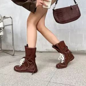여성 워커 아웃도어 부츠 복싱화 배색 워커힐 키높이 신발 러블리 스트랩 오리털 다올5