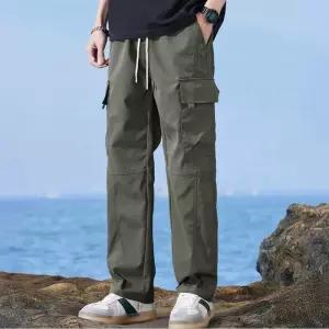 여행 나들이 낚시 편한 코디 카고 포켓 밴딩 팬츠 와이드카고바지