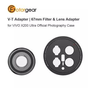 포토기어 V to T 마운트 렌즈 어댑터 2.35x 망원 렌즈용 / 67mm 및 렌즈 어댑터 플레이트 비보 X200 울트라