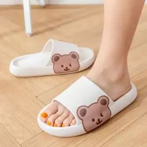 2500 베어 패치 여성 쿠션 슬리퍼 실내화 거실화 샌들 0사무실슬리퍼 여성슬리퍼