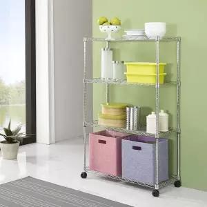 창고 렉 4단 스텐선반 선반 이동식 스텐 조립식앵글 랙 거실수납장