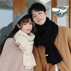 온가족 따뜻한 니트 목도리 겨울용 방한 소품 커플목도리 도톰목도리 체크목도리