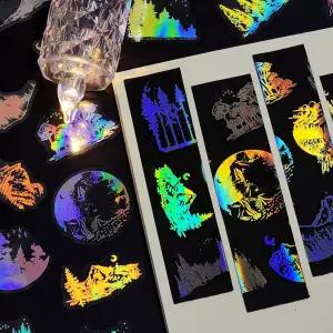 PET 반투명 홀로그램 스티커 달 다꾸스티커 감성스티커 예쁜스티커