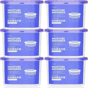 클레베스트 수분 흡수 박스 6팩 옷장 및 욕실용 제습기 10온스 침실 RV 자동차용 습도 흡수기 무향 조절기