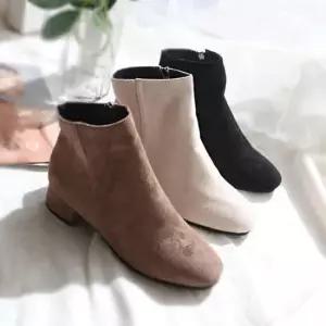 여성워커힐 여성용 스웨이드 옆 지퍼 깔끔한 가을 겨울 슈즈 부츠
