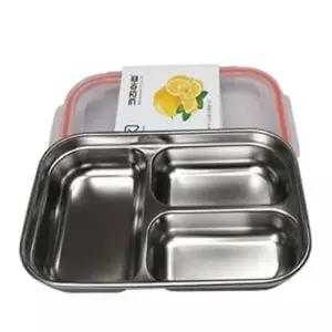 [콩심팥심]키친아트 스텐 반찬통 2호 3구 750ml김치 보관 냉장고