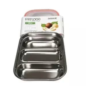 [콩심팥심]키친아트 스텐 반찬통 1호 3구 360ml김치 보관 냉장고