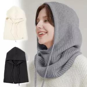 여성 골지 후드 넥워머 1P 코트 바라클라바 보온 겨울 골지바라클라바 후드넥워머