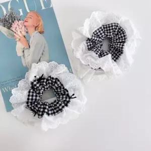 블랙펀칭레이스 스크런치 곱창밴드 2종 헤어끈 헤어슈슈 곱창밴드 곱창끈 손목곱창