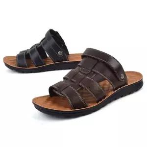 2in1 남성 가죽샌들 슬리퍼 3선 스트랩 편한 여름샌달 남성신발 남성샌들 남자샌들