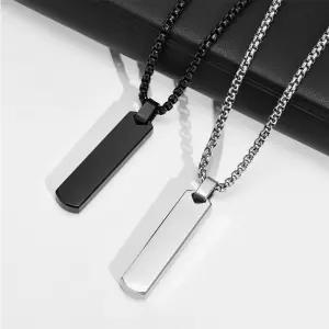 커스텀 써지컬 스틸 스틱 각인 목걸이 애인 선물 악세사리 팬던트 행운 남자친구 여자친구