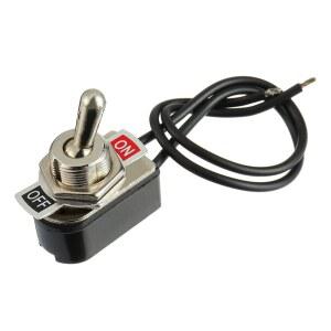 대형 토글 스위치 SPST 2 핀 ON/OFF 로커 6A / 125V 3A 250V (자동차 트럭 보트 마린 블랙 쉘 (1PCS)