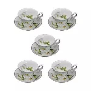 [콩심팥심]본차이나 목련 커피잔 5인조세트