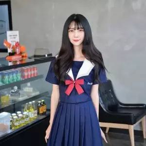 [콩심팥심]청순 네이비 세라복 세트 (반팔)