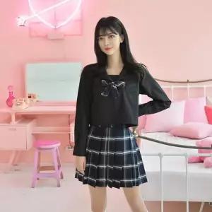 [콩심팥심]차분한 네이비체크 블랙 세라복세트(긴팔)