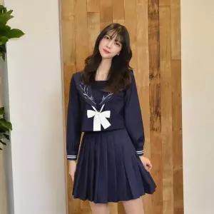 [콩심팥심]퓨어 리프 네이비 세라복 세트 (긴팔)