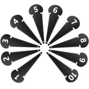 젬스크림 10개 디스커스 샷 마커와 스파이크 팁 금속 및 던지기 마커 번호 1-10 신학기 대회 훈련용 육상 장비, 7 x 2.5 인치