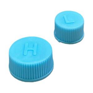 차량 A/C 밸브 코어 캡, 누수 방지 에어컨 시스템 씰 키트, R134a 수리 충전 포트 고압 저압 교체 캡(2PCS)