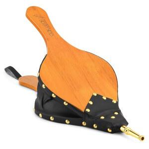 오크 잎 벨로우즈, 19인치 x 8인치 대형 불 우드 스토브 바비큐 벽난로 파이어 피트 실내 야외 캠핑, 행잉 스트랩 아연 합금 노즐이 있는 에어 블로워 핸드