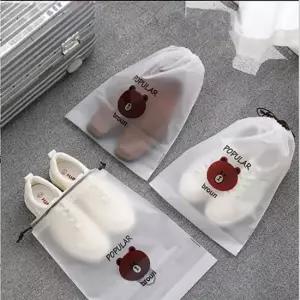 다회용 방수 비닐 파우치 반투명 곰 1p 방수비닐파우치 스포츠가방 방수스트링파우치